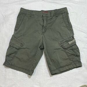 Mens Vtg Y2K Unionbay Cargo Utility Baggy Shorts Green Streetwear Skater Size 34
